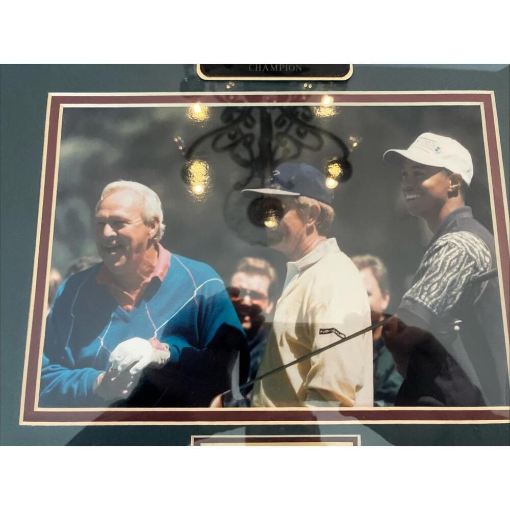 PGA Masters Augusta 1996 Framed Photo w/ Arnold Palmer Jack Nicklaus Tiger Woods - Picture 4 of 10